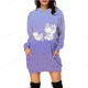 thumbnail image 5 of Sudadera con capucha Vestido con estampado de HELLO KITTY Sudadera con capucha para mujer Sudadera con capucha para niñas Moda Otoño Primavera Sudadera y sudadera con capucha para mujer, 5 of 5