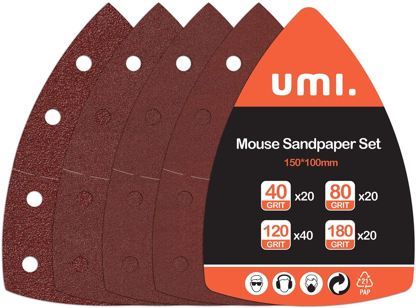 Wood and Small Space Polish Sanding Works Micro Detail Sander Sandpaper Tools for Woodworks 3.5”x 1” Mini Sander Kit with 60PCS Hook and Loop Sanding Strips 60 80 120 180 240 320 Grit for Craft 
