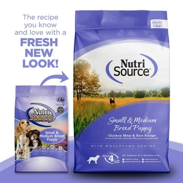 NutriSource Small and Medium Breed Puppy Chicken and Rice Dry Dog Food 12 lb