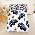 thumbnail image 5 of Manfei Police Car Bed Sheets,Boys Friendly Pattern Full Size Sheets,White,4-Piece,1 Flat Sheet, 1 Fitted Sheet and 2 Pillowcases, 5 of 6