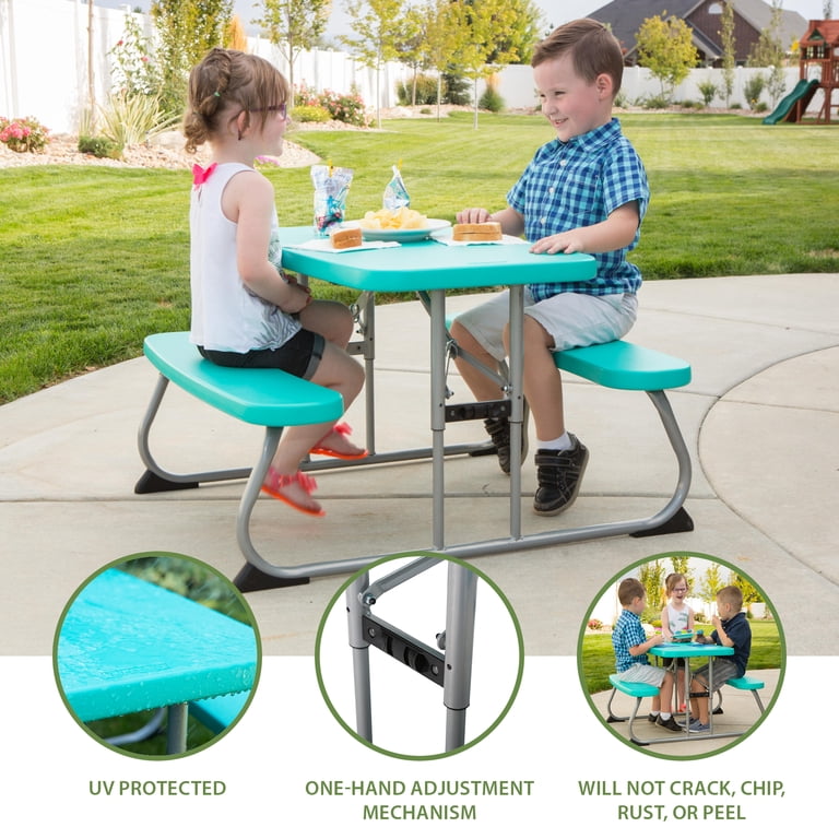 Lifetime Kids Picnic Table, Aqua, Seats 4 photo 3
