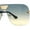 Gold Black / Green Yellow, variant on Urbane Slick Rimless Flat Top Racer Shield Baller Sunglasses Gold White Brown