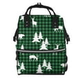 thumbnail image 1 of Disketp Christmas tree green plaid Mochila de Pañales de Gran Capacidad con Múltiples Bolsillos, Mochila de Viaje Multifuncional para Bebé, Unisex, Moderna y Resistente, 1 of 6