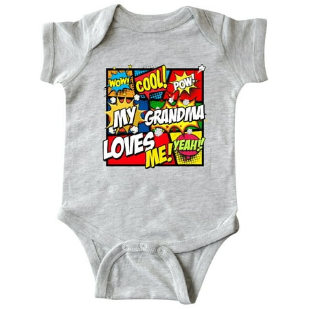 

Inktastic My Grandma Loves Me Superhero Gift Baby Boy or Baby Girl Bodysuit