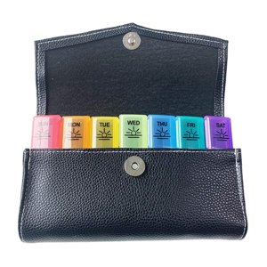 Decodeary Organisateur de table de voyage hebdomadaire avec 21 Grilles Boîte de cas de l'organisateur hebdomadaire de pilules pour la solution de stockage intelligente de pilule Noon