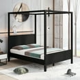 thumbnail image 2 of Queen Wooden Canopy Platform Bed with Solid Construction, Canopy Daybed with Headboard and Footboard, Wood Bed Frame Bedroom Furniture with Support Leg for Girls Boys (Espresso,Queen), 2 of 8