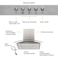thumbnail image 4 of Campana Pared 60cm de Cocina Extractora y Purificadora AVERA  CEV60 Acero Inox y Vidrio Temp Carbón Activado, 4 of 10