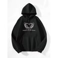 thumbnail image 3 of Halloween Fashion Trend Hand Bone Fleece Skull Hooded Sweatshirt Black top L, 3 of 9
