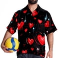 thumbnail image 4 of Valentine's Day Love ECG Men's Short Sleeve Beach Shirts Button Down Poplin Casual Printed Summer Unisex, 4 of 6