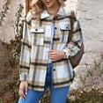 thumbnail image 2 of Fashion Flannel Plaid Jackets for Womens 2024 Plus Size Long Sleeve Button Shirts Jacket Coats With Side Pockets, 2 of 6