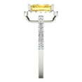 thumbnail image 3 of 1.86ct emerald cut yellow natural citrine 18k white gold halo Bridal Wedding Engagement Promise Anniversary Ring for Women size 7.5, 3 of 7