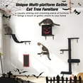 thumbnail image 2 of Demi Bonn Cat Wall Shelves and Perches Set for 5, Cat Tower for Adult Cats Mounted Cat Tree House for Large, Indoor Cat Sleeping Playing Lounging Climbing Furniture, Gothic, 2 of 11