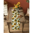 thumbnail image 5 of Summer Sunflowers Table Runner 72 Inches, Farmhouse Watercolor Floral Wooden Bed Runner Dresser Scarves Tabletop for Indoor Outdoor Parties/Ceremony/Banquet, 14" x 72", 5 of 8
