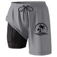 thumbnail image 3 of Shorts Men Swim Trunks Compresssion Liner Inseam Board Shorts Bathing Suit With Pockets Gym Shorts Men Grey S, 3 of 4