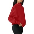 thumbnail image 4 of cfhntfmh Sweatshirts for Women Fall Fashion Outfits Crewneck Long Sleeve Loose Clothes Winter Warm Fleece Lined Pullover Tops (Red,X-Large), 4 of 6