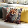 thumbnail image 3 of FCXZI Home Decor Throw Pillow Cover Fox Tree Flowers 18x18 Inch 18x18in, 3 of 5
