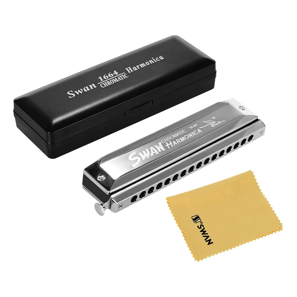 Swan SW1664 16 Holes Chromatic Harmonica C Key 64 Tones Mouth Organ