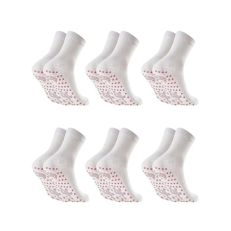 

OVTICZA Womens Warm Heated Compression Socks Winter Soft Causal Crew Socks One Size White