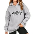 thumbnail image 1 of WILLBEST Sudadera para Mujer, Estilo Casual y A La Moda, con Estampado de Huellas de Gato, Sin Bolsillos y con Cordón Ajustable Chica​​, 1 of 3