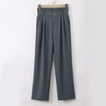 thumbnail image 5 of Zylarhe Women's Pants Women's Fashion High Waist Pleated Wide Leg Casual Pants with Bow Detail and Belt for Comfortable Stylish Outfits, 5 of 6