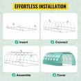 thumbnail image 5 of Walk-in Tunnel Greenhouse, 20 x 10 x 7 ft Portable Plant Hot House with Galvanized Steel Hoops, 3 Top Beams, Diagonal Poles, 2 Zippered Doors & 12 Roll-up Windows, Green, 5 of 11