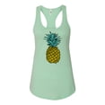 thumbnail image 2 of Wild Bobby, Trendy Tropical Pineapple, Fashion, Women Racerback Tank Top, Mint, Large, 2 of 4