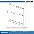 thumbnail image 6 of Sunny Shower Frameless Sliding Shower Door 64 in. W x 76 in. H in Brushed, 6 of 12