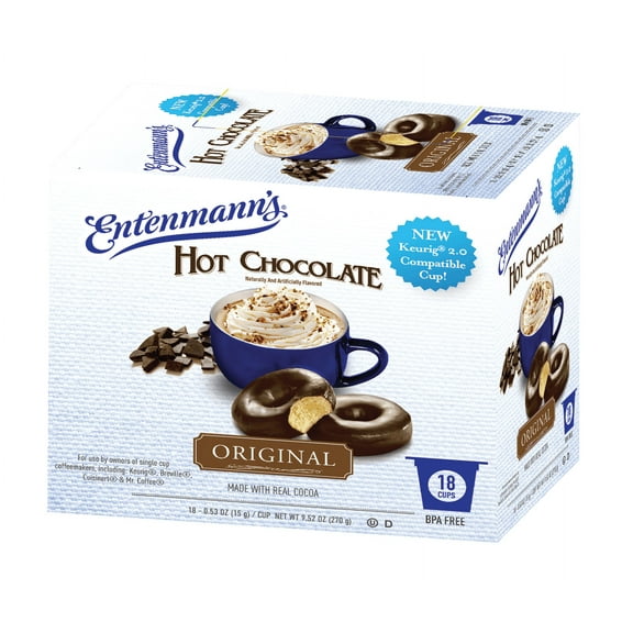 Entenmann's Hot Chocolate Medium Roast, Keurig Coffee Pods, 18 Ct