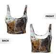 thumbnail image 5 of Fotbe Sunflower Butterfly Skull Pattern Womens' Sports Bra Longline Wirefree Padded with Medium Support Sports Moisture-Wicking Workou Vest,Tank Top-X-Large, 5 of 7