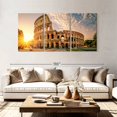 thumbnail image 2 of Elephant Stock Colosseum At Sunrise Wall Art - Horizontal Multi Panel Canvas - Living Room Wall Decor - Places Multi Panel - Yellow And Orange Decor - 92" x 45", 2 of 4