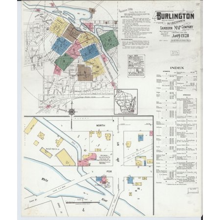 Culver's Burlington Wisconsin LAMINATED POSTER24x36 Sanborn Fire Insurance Map from Burlington, Racine County, Wisconsin. ()