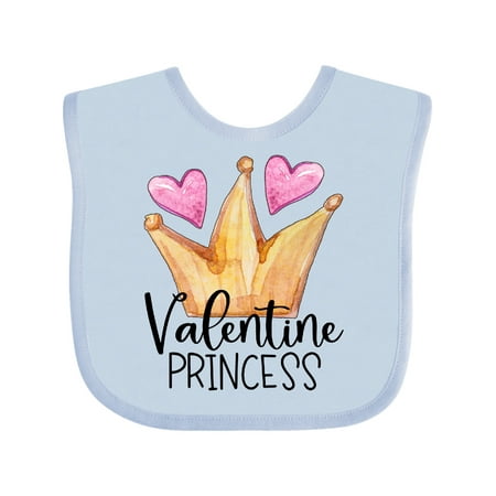 

Inktastic Valentine Princess with Crown and Hearts Gift Baby Girl Bib