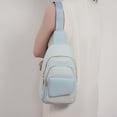 thumbnail image 2 of MKF Collection Kace M Logo Vegan Leather Women's Sling Bag, Stylish Fanny Purse Handbag by Mia K - Light Blue, 2 of 5
