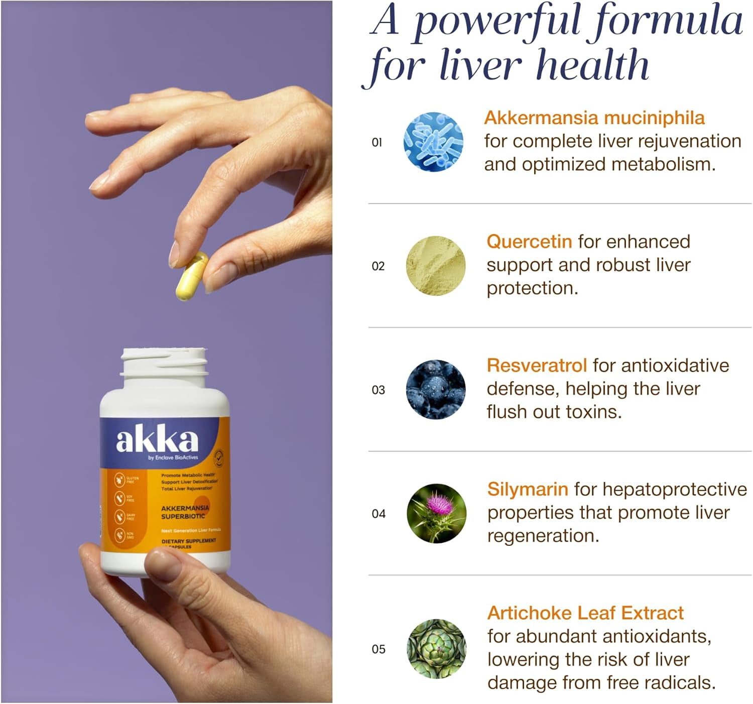 AKKA - Akkermansia Probiotic Liver Cleanse Detox & Repair - Liver Health