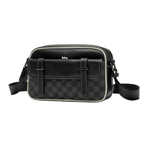 Bolso Belug De Hombro A Cuadros Informal De Negocios NEGRO