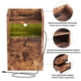 thumbnail image 3 of Buro Mesa de Noche FABATO Madera Luz LED RGB Estación de Carga USB 69 cm x 40 cm x 13.5 cm, 3 of 6
