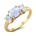 thumbnail image 2 of 1.50 Cts Rainbow 925 Sterling Silver Gold Vermeil Three-Stone Past, Present and Future Ring, 2 of 3