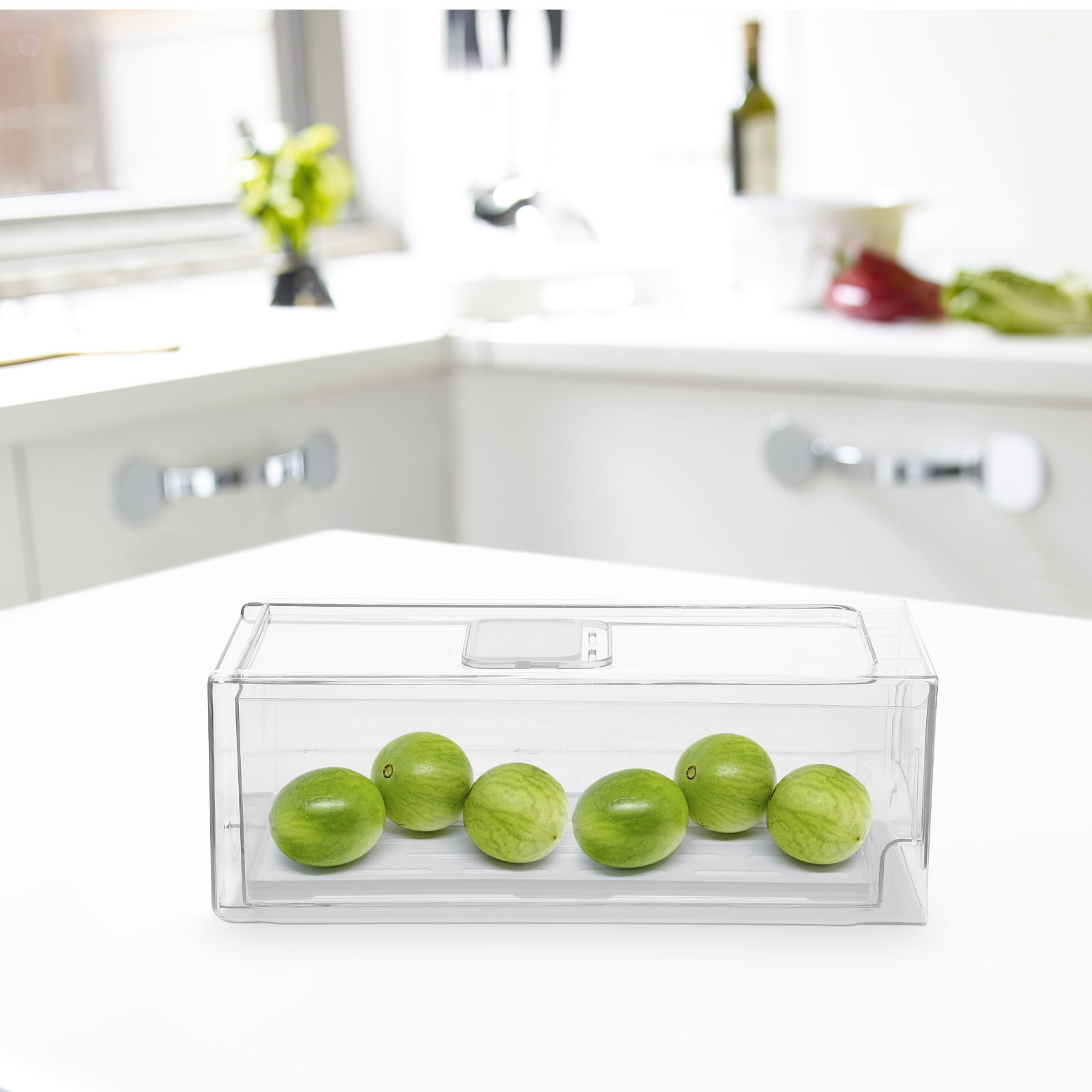 HEMOTON Transparent Refrigerator Drawer Cheese Storage Bins for Fridge Organization and Food Freshness