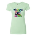 thumbnail image 2 of Neon Rainbow Trippy Cute Pitbull Dog Straight at You Dog Lover Womens Slim Fit Junior Tee, Mint, Large, 2 of 3