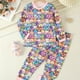 thumbnail image 1 of Traje de pijama para niñas, chaqueta de manga larga + pantalones, ropa para el hogar de animales de dibujos animados de dos piezas, 1 of 4