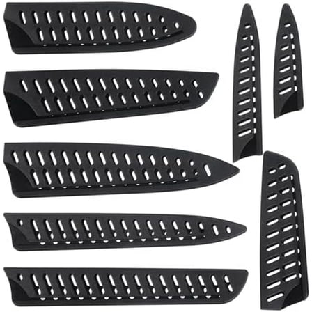 8 Pieces Universal Knife Guards Set, Plastic Kitchen Knife Sheath Blade Safety Knife Covers Blade Protector for Paring Utility Bread Nakiri Chef Knives Black$$Home Decor, Kitchen, & Other