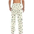 thumbnail image 2 of Men's Pajama Bottoms Holly Leaves and Berries Men's Cotton Pajama Pants Men's Loose Printed Pajama Pants Casual Pants with Pockets, 2 of 6