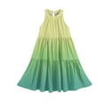 thumbnail image 5 of Abcomgle Summer Dress for Girls 10-12 Casual Halter Neck Sleeveless Girls Dresses Gradient A-line Sundresses Beach Swing Skirt 11-12 Years,Green, 5 of 7