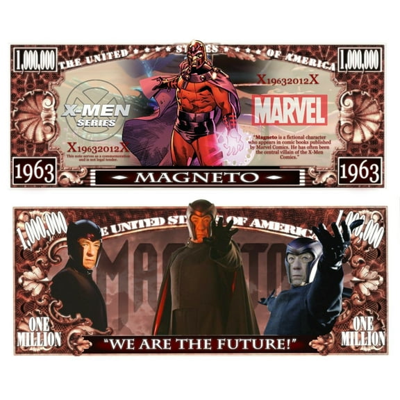Anime Source Magneto Comic Book Character Villain Commemorative Novelty Million Bill with Semi Rigid Protector