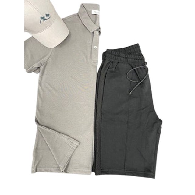 Sierra Socks Polo T-Shirt, Bermuda Short and Hat Set (3-Piece)