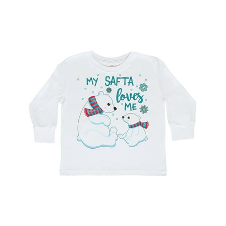 

Inktastic My Safta Loves Me- cute polar bears Gift Toddler Boy or Toddler Girl Long Sleeve T-Shirt