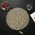 thumbnail image 4 of Waroomhouse Non-Slip Wipeable Round Table Mat - Coral Tree Pattern Placemat Heat Resistant Hollow Table Coaster Bowl Pad Home Christmas Decor, 4 of 8