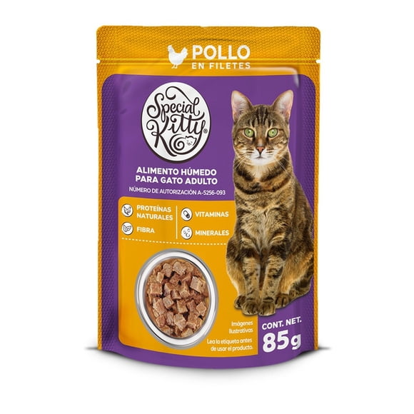 Alimento húmedo para gato adulto Special Kitty Pollo 85 gr