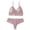 Pink, variant on JSGEK Women Floral Lace Bra and Thong Set Plunge Neckline Adjustable Straps Intimate Lingerie for Bedroom Wear White S