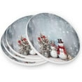 thumbnail image 3 of Christmas Snowman Coasters Absorbent Moisture Non-Slip Drink Coaster Ceramic Stone with Cork Base Desktop Protection Prevent Furniture Damage 4PCS Home Decor, 3 of 6